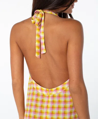 Roxy Beach Day Check Halter Minidress In Multi