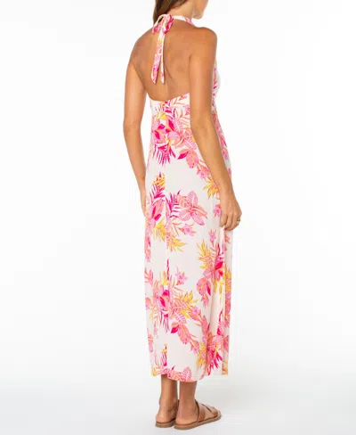 Roxy Beach Day Floral Halter Maxi Dress In Blue