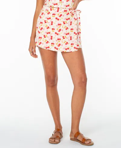 Roxy Zola Print Wrap Skort In White