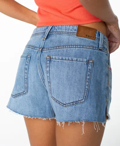 Roxy Golden Waves Denim Cutoff Shorts In Blue