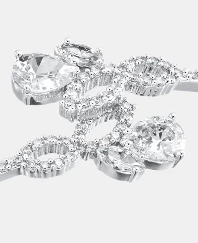 Givenchy Cubic Zirconia Bypass Bangle Bracelet In Silver