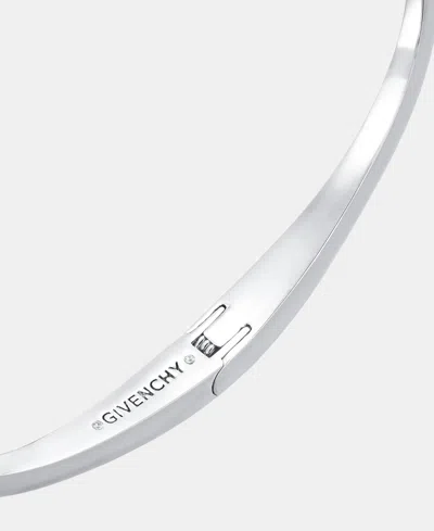 Givenchy Cubic Zirconia Bypass Bangle Bracelet In Silver