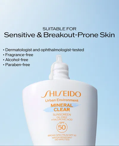 Shiseido Urban Environment Mineral Clear Sunscreen Spf 50 In Transparent