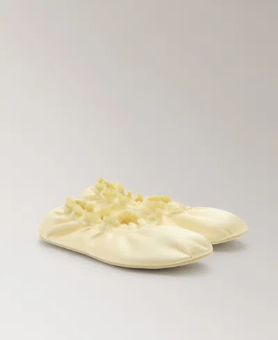 Mango Satin Ballet Flat In Yellow