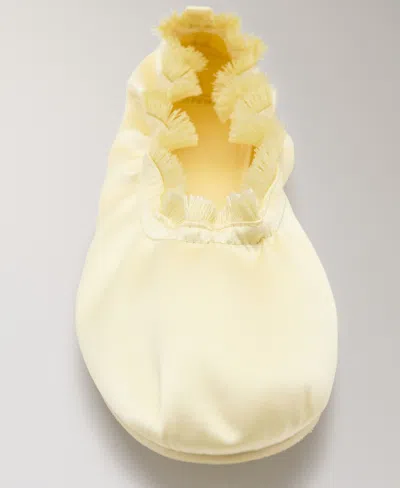 Mango Satin Ballet Flat In Yellow