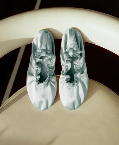 Mango Satin Ballet Flat In Yellow