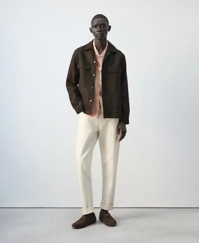 Mango Cotton Overshirt In Brown
