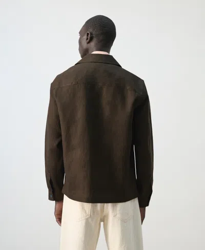 Mango Cotton Overshirt In Brown