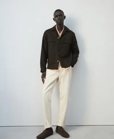 Mango Cotton Overshirt In Brown
