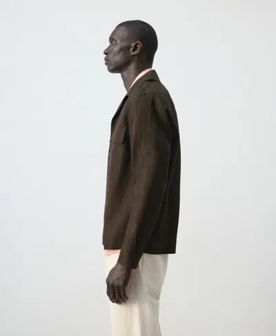 Mango Cotton Overshirt In Brown