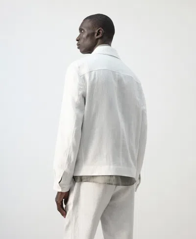 Mango Men's Pockets Jacket In White