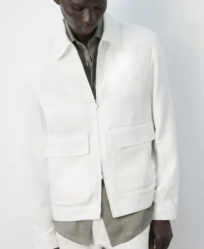 Mango Men's Pockets Jacket In White
