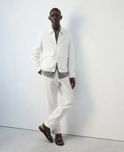 Mango Men's Pockets Jacket In White