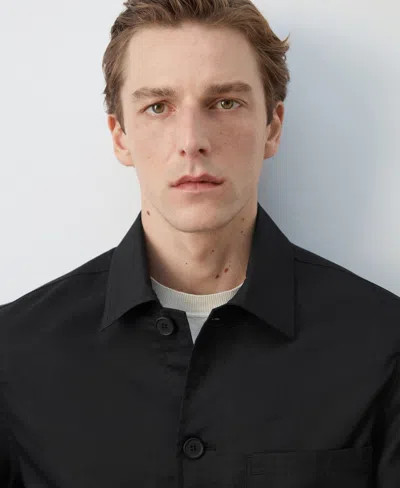 Mango Patch Pocket Jacket In Black