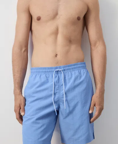 Mango Men's Basic Drawstring Swimsuit In Blue