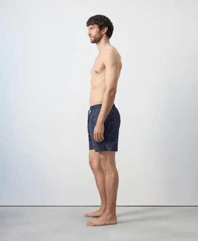 Mango Men's Drawstring Printed Swimsuit In Blue