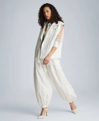 Kenneth Cole Pull On Bubble Leg Pant In White