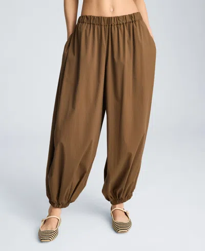 Kenneth Cole Pull On Bubble Leg Pant In Brown