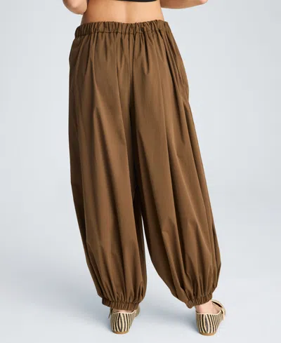 Kenneth Cole Pull On Bubble Leg Pant In Brown