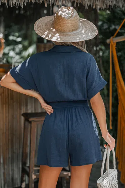 Cupshe Work Day Blue Romper In Blue