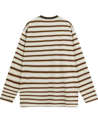 Auralee Striped T-shirt In White