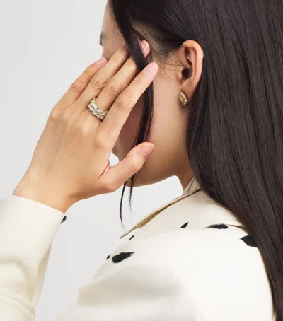 Suzanne Kalan Yellow Gold And Diamond Short Stack Ring In Gold