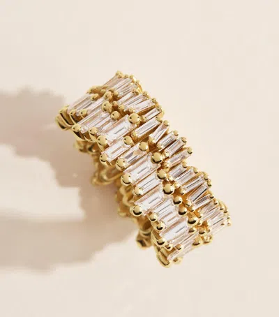 Suzanne Kalan Yellow Gold And Diamond Short Stack Ring In Gold