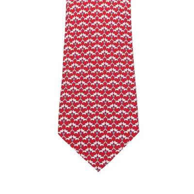 Ferragamo Pointed Tie In Red