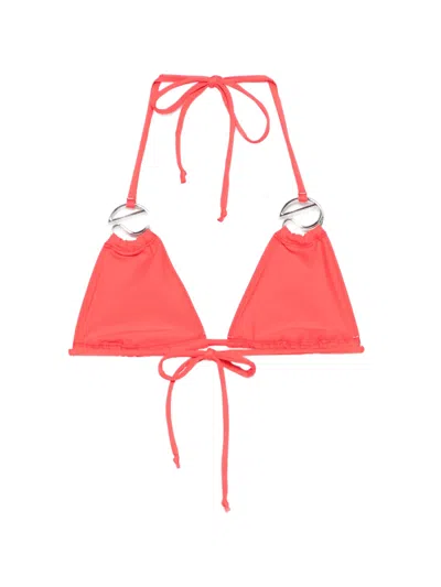 Coperni Logo-appliqué Bikini Top In Pink