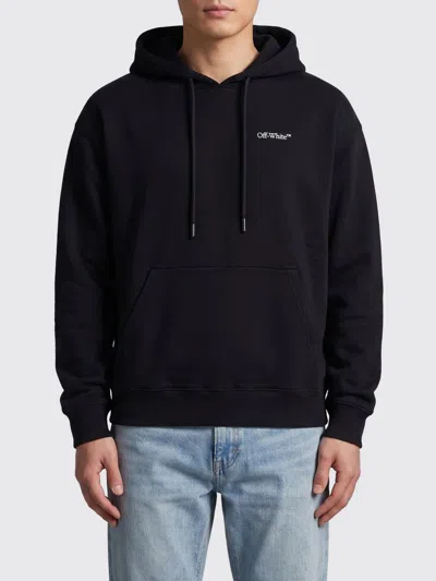 Off-white Half Arrows Graphic Pullover Hoodie With Drawstring Hood In Black