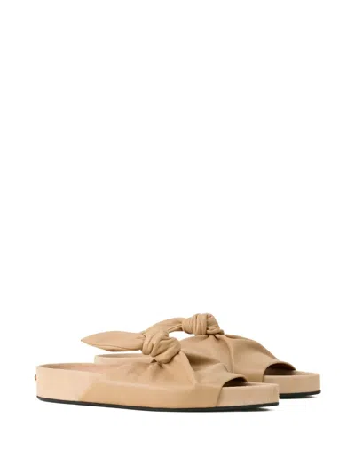Lanvin Cocoon Flat Leather Mule In Neutral