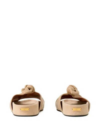 Lanvin Cocoon Flat Leather Mule In Neutral