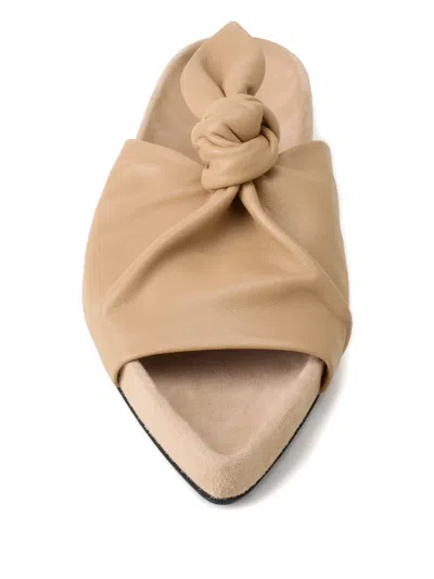 Lanvin Cocoon Flat Leather Mule In Neutral