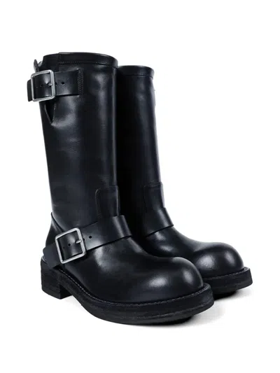 Ann Demeulemeester Sarith Engineer Buckle-detail Leather Biker Boots In Black