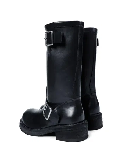 Ann Demeulemeester Sarith Engineer Buckle-detail Leather Biker Boots In Black