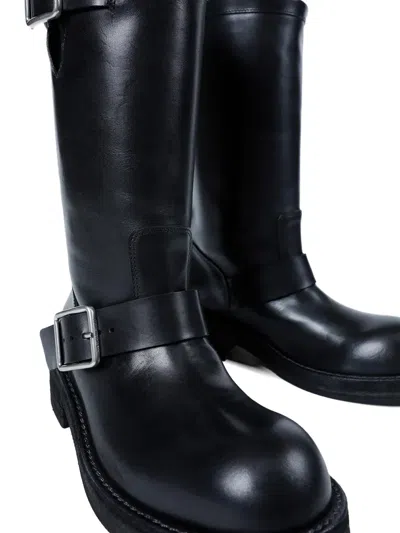Ann Demeulemeester Sarith Engineer Buckle-detail Leather Biker Boots In Black