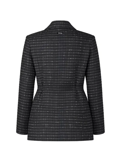 Msgm Checked Single-breasted Blazer In Black
