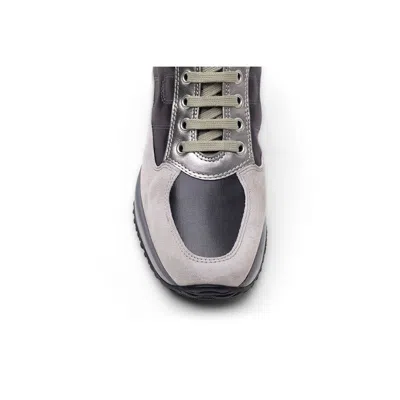Hogan Interactive Allacciato Metallic-panel Suede Sneakers In Multi