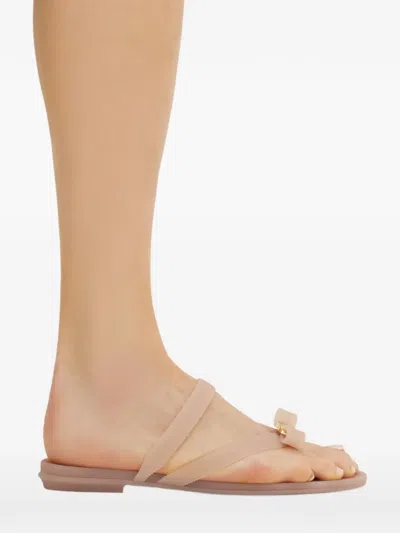 Ferragamo Jealsa Rubber Flat Thong Sandals In Pink
