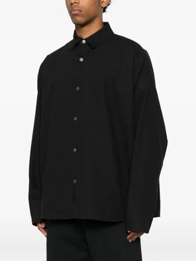 Essentials Press-stud Shirt In Black
