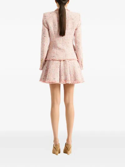 Balmain Tweed Jacket With 2 Buttons In Pink