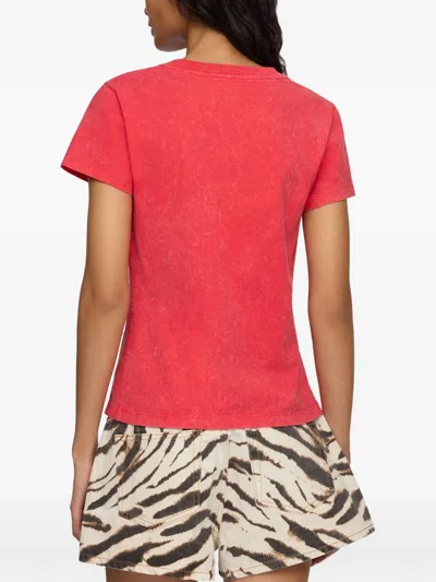 Ganni Red Baby Fit Future Cherry T-shirt In Red