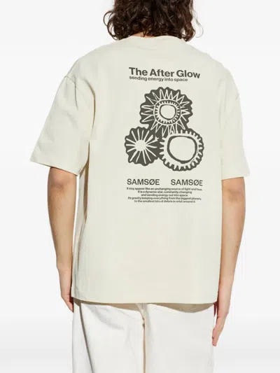 Samsoe & Samsoe Sauni Graphic-print T-shirt In Neutral
