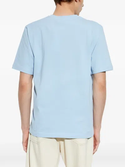 Samsoe & Samsoe Saotto Logo-embroidered T-shirt In Blue