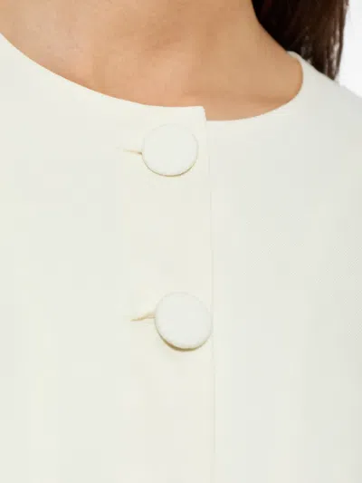 Posse Elspeth Button-up Wool Cropped Jacket In White