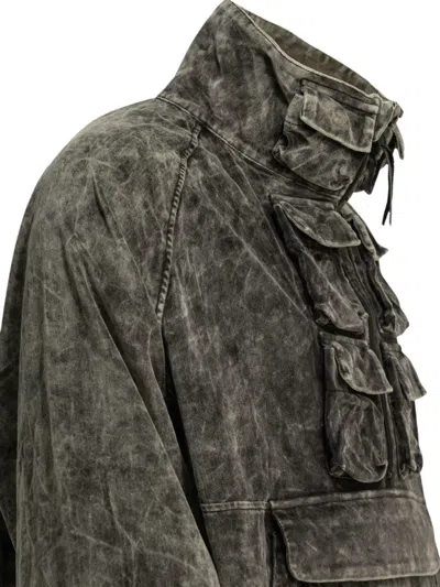 Kapital Multi-pocket Zip-up Jacket In Black