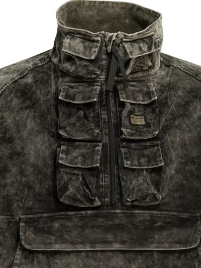 Kapital Multi-pocket Zip-up Jacket In Black