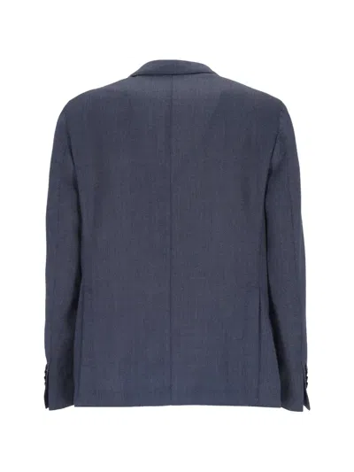 L.b.m 1911 Herringbone-pattern Blazer In Blue