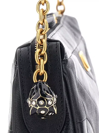 Valentino Garavani Panthea Small Shoulder In Nappa Leather With Chevron Pattern Bags In Black