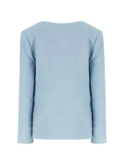 Antonelli Collarless Single-button Jacket In Blue